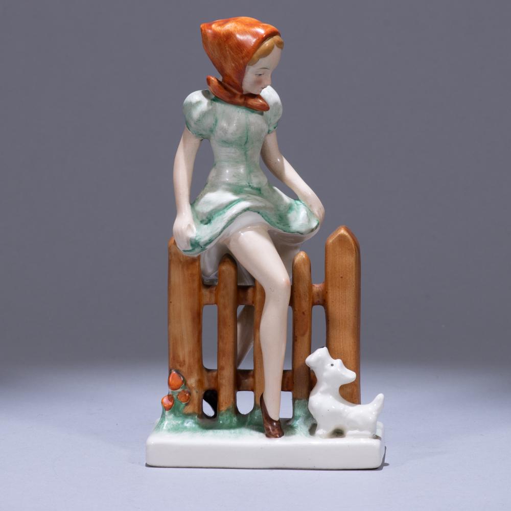 Early Goebel Porcelain Sculpture of Girl Climbing Fence: 90 x 50 x 170mm. Please study all photographs carefully to get an accurate representation of the item. We offer in-house shipping internationally (US and rest of the world. Dispatched from the UK). We