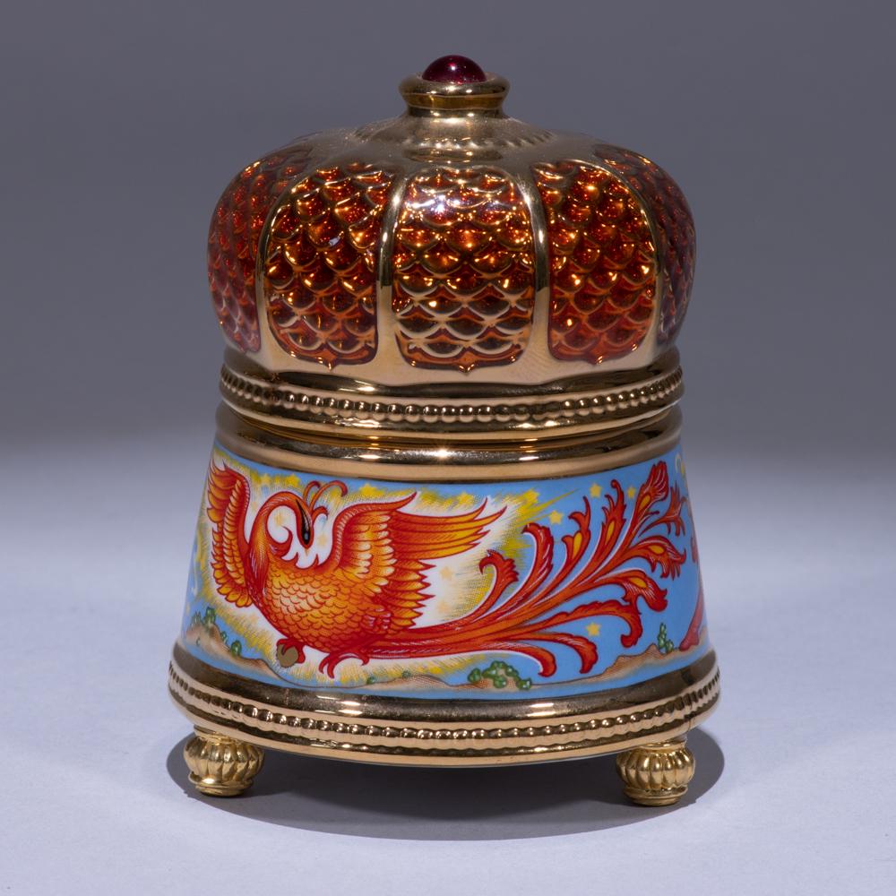 House of Faberge Musical Porcelain Box "The Firebird": 70 x 70 x 90mm. Please study all photographs carefully to get an accurate representation of the item. We offer in-house shipping internationally (US and rest of the world. Dispatched from the UK). We 