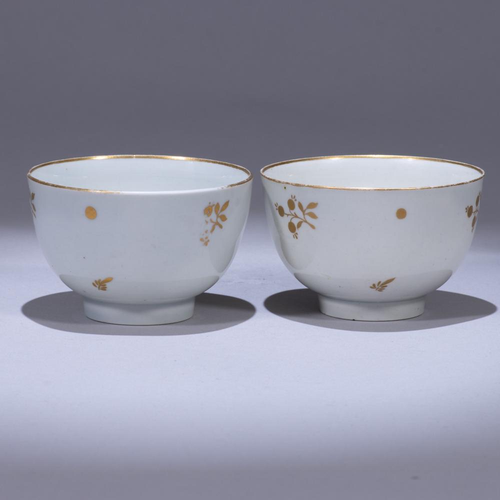 Pair of New Hall Porcelain Teacups ca. 1780 (1 of 9)