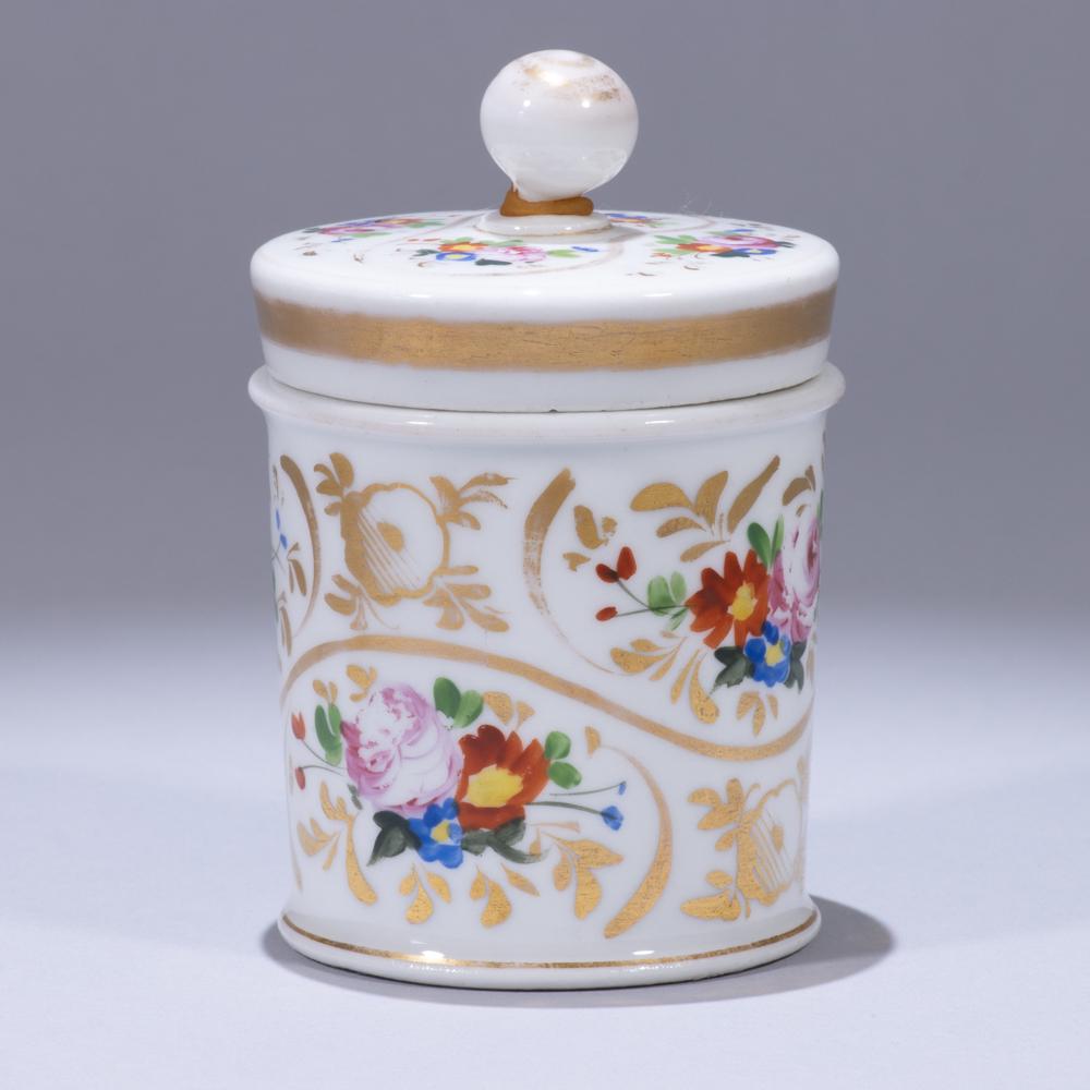19th Century Porcelain Floral Painted Box: 70 x 70 x 110mm. Please study all photographs carefully to get an accurate representation of the item. We offer in-house shipping internationally (US and rest of the world. Dispatched from the UK). We