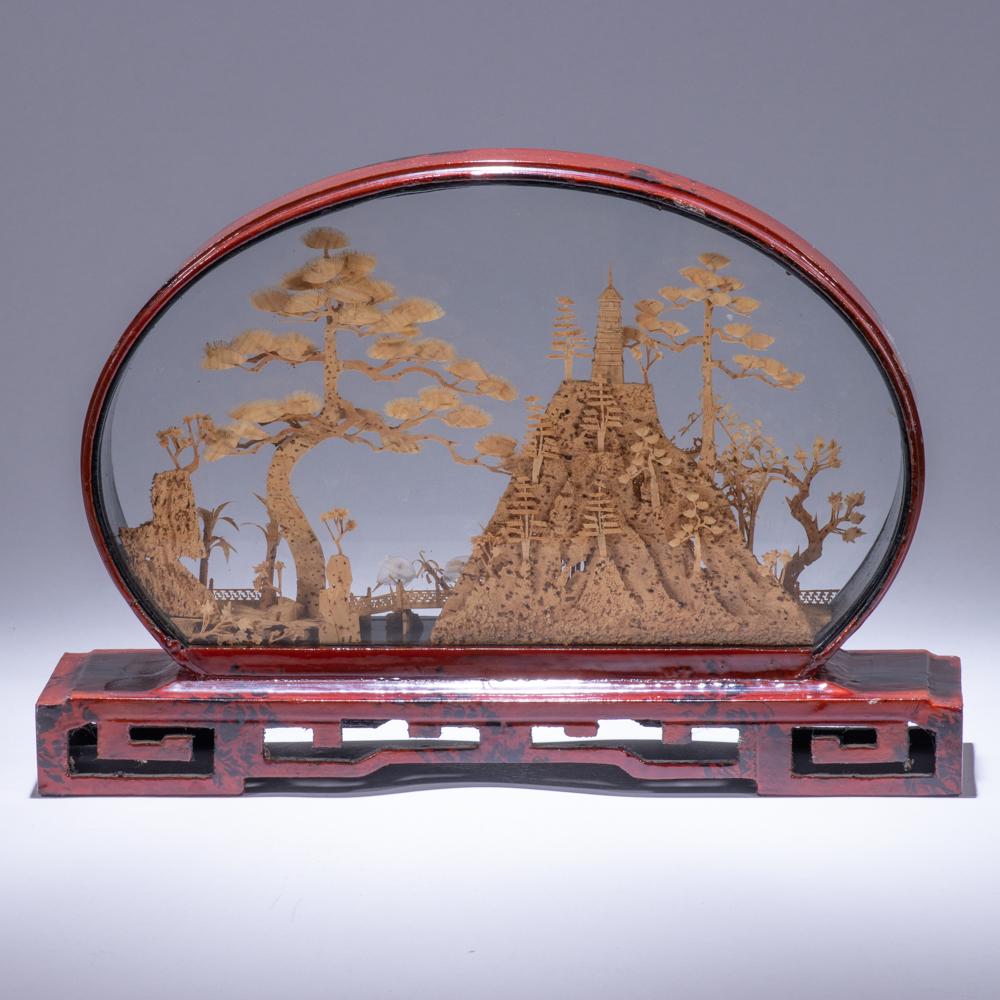 Chinese Lacquered Cork Temple Diorama: Please study all photographs carefully to get an accurate representation of the item. We offer in-house shipping internationally (US and rest of the world. Dispatched from the UK). We aim to ship all 