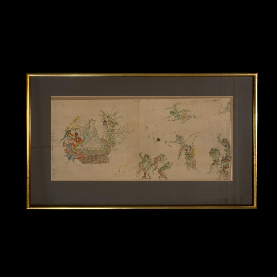 Japanese Edo Watercolour Dawing of Demons 18th Century: Please study all photographs carefully to get an accurate representation of the item. We offer in-house shipping internationally (US and rest of the world. Dispatched from the UK). We aim to ship all 