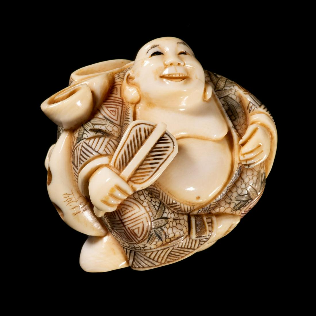 Japanese Netsuke Meiji Two-Faced Buddha: Please study all photographs carefully to get an accurate representation of the item. We offer in-house shipping internationally (US and rest of the world. Dispatched from the UK). We aim to ship all 