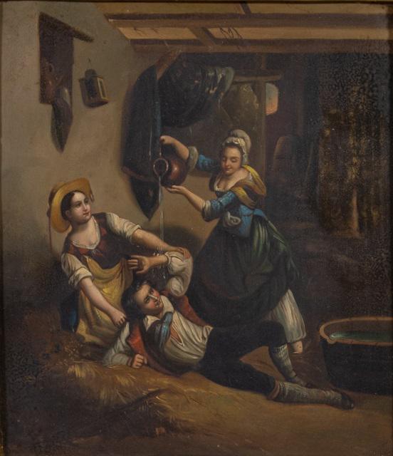 19th C British School Copper Painting of Drunken Man (1 of 8)