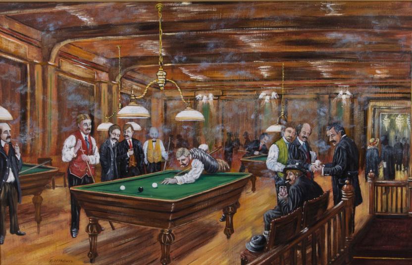 Bernard Mcmullen "The Pool Game" Oil Painting (1 of 8)