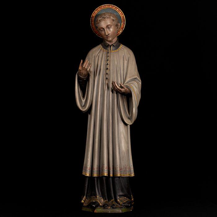 19th C Polychrome Religious Sculpture St Louis Gonzaga (1 of 8)