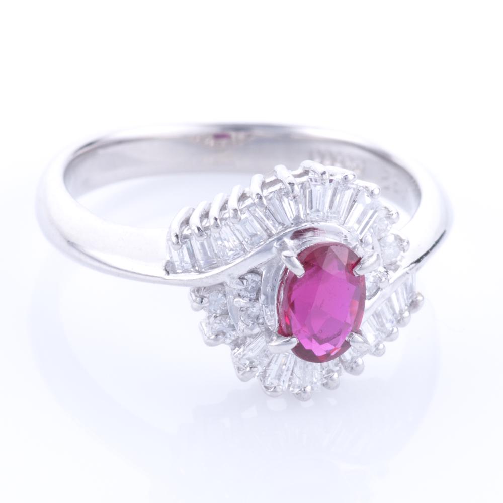 Ruby & Diamond Platinum Certified Ring (1 of 8)