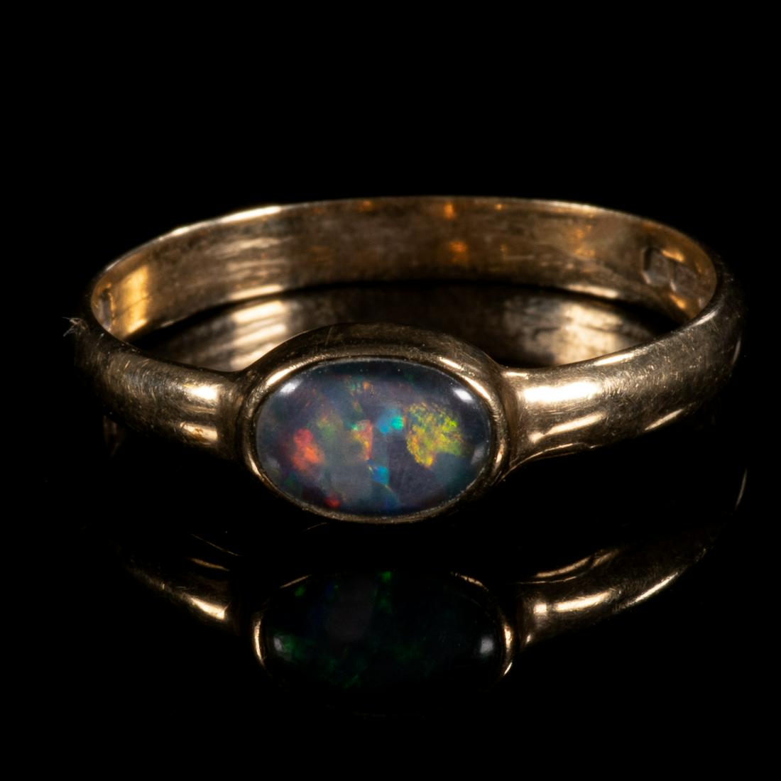 9 Kt. Gold Black Opal Ring (1 of 7)