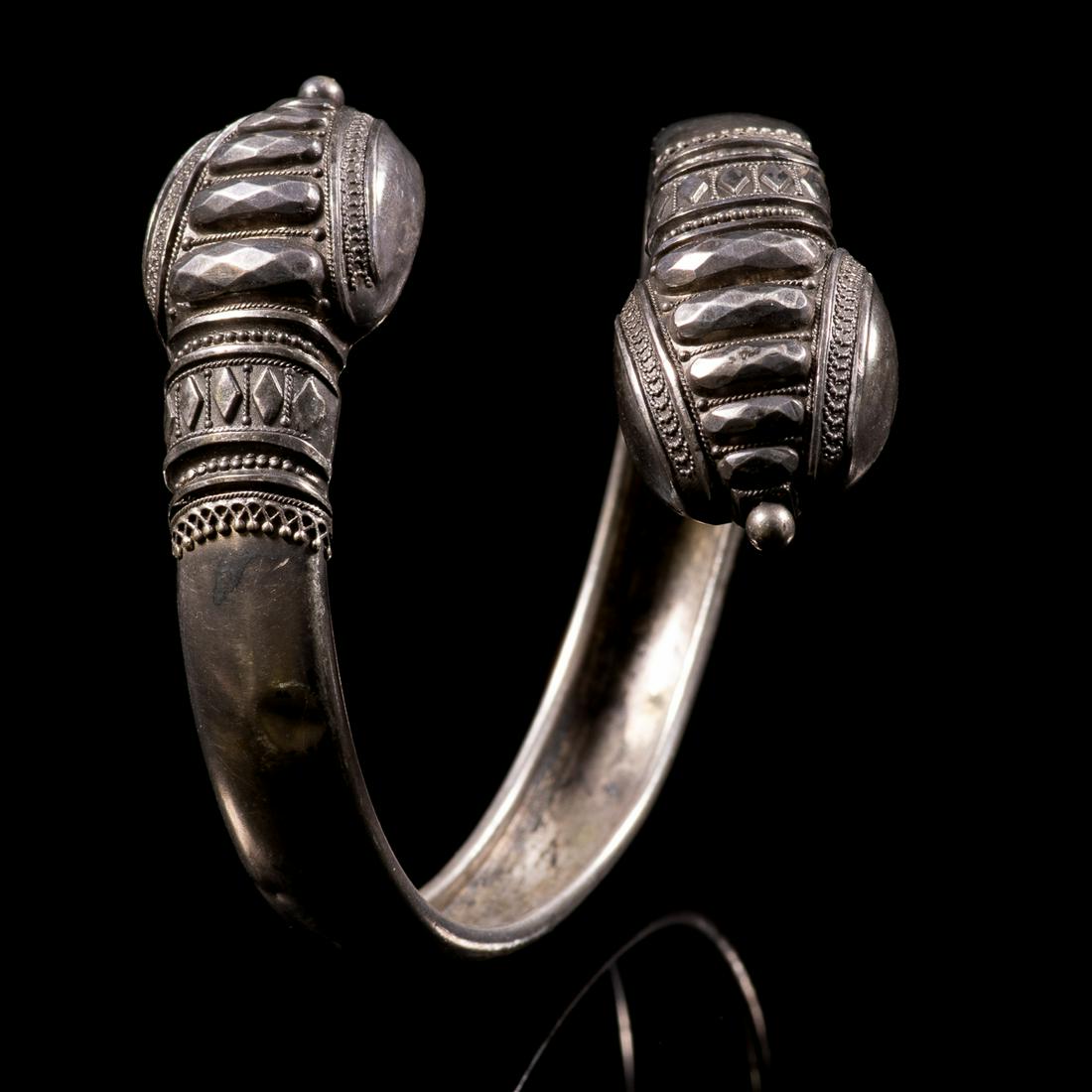 Victorian Silver Snake Bangle Bracelet (1 of 6)