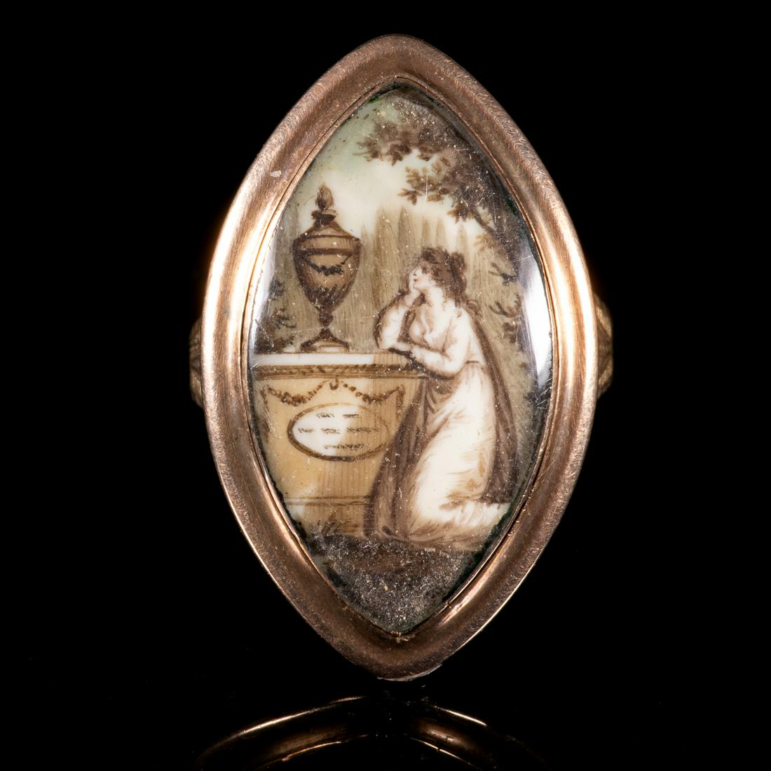 Georgian Pink Gold Memorial Mourning Ring 1788 (1 of 6)