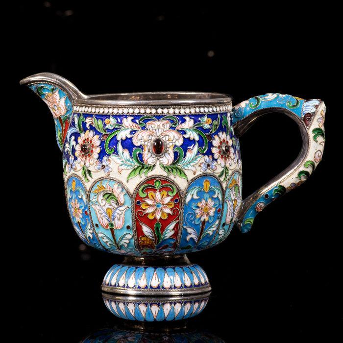 Imperial Russian Cloisonne Silver Cream Jug (1 of 8)