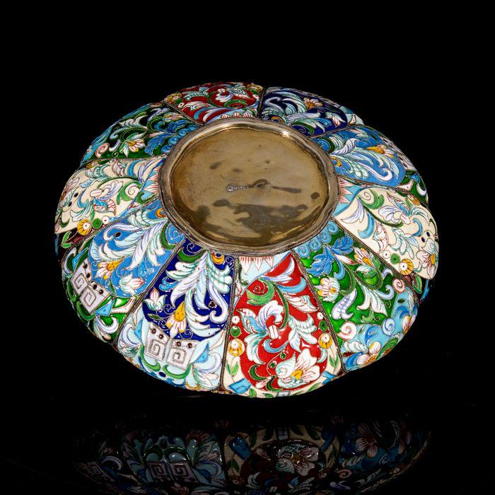 Imperial Russian Cloisonne Silver Enamel Bowl (1 of 5)