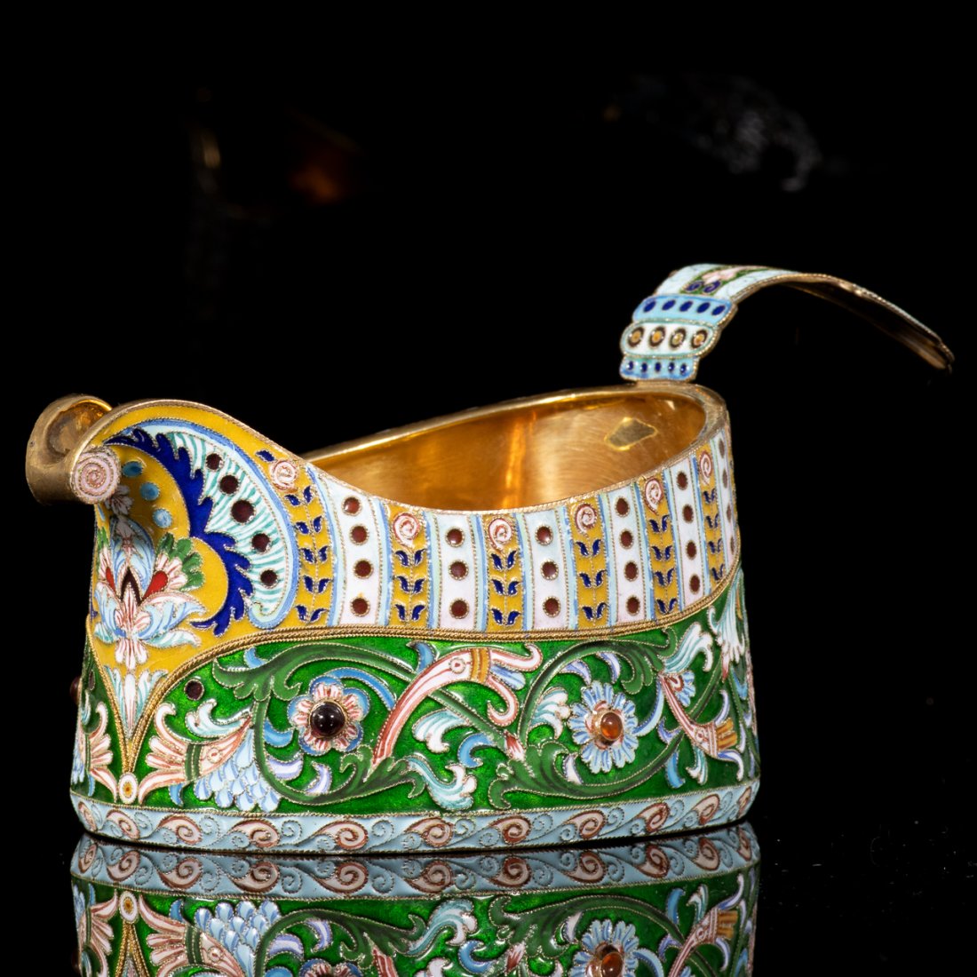 Imperial Russian Cloisonne Silver Kovsch (1 of 8)