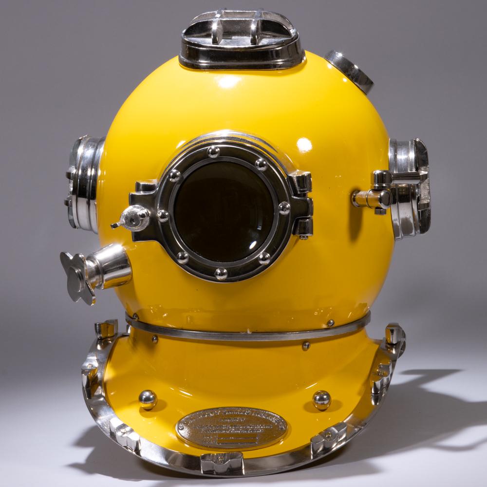 Vintage US Navy Yellow Diver's Helmet (1 of 7)