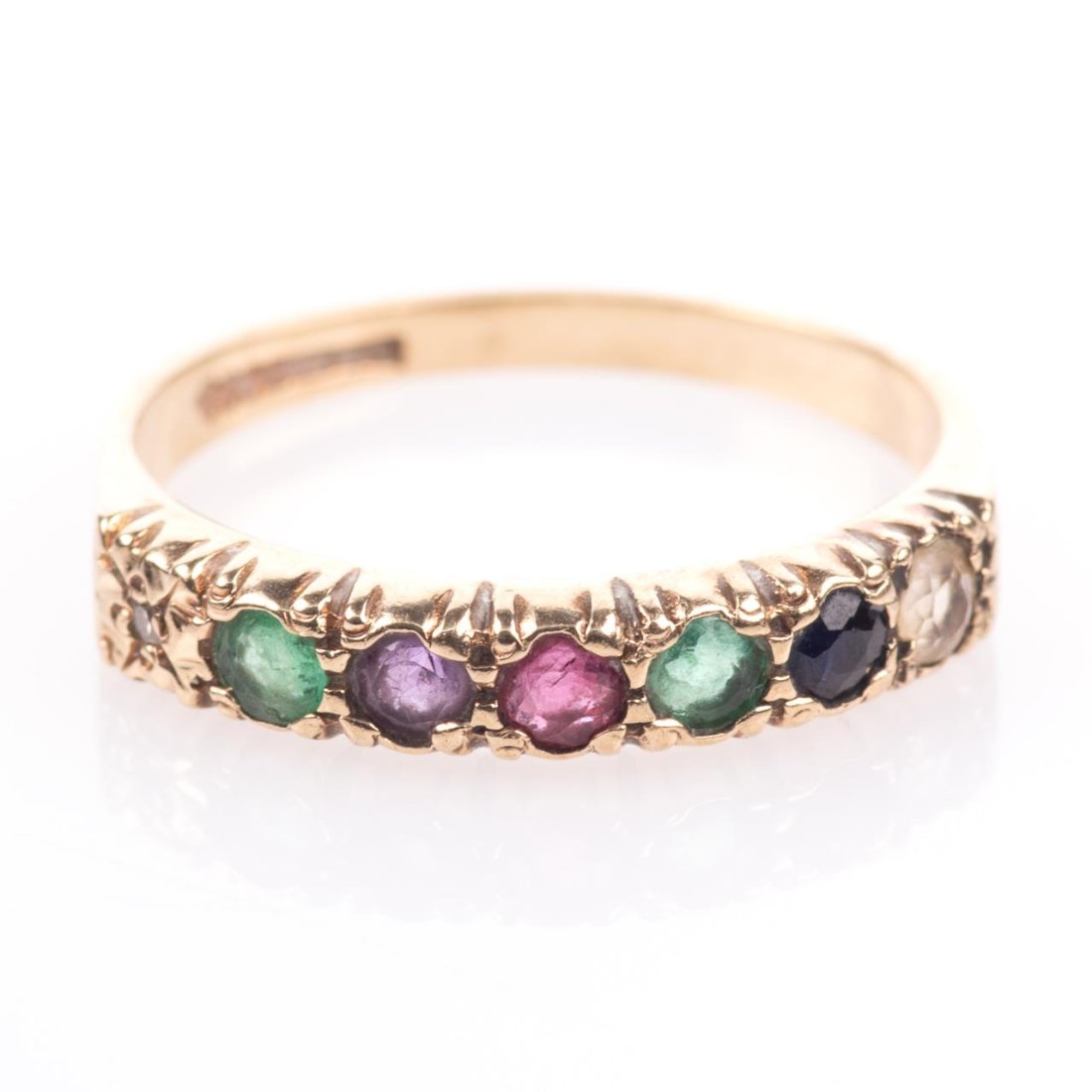 Gilded Mixed Gemstones Ring (1 of 2)