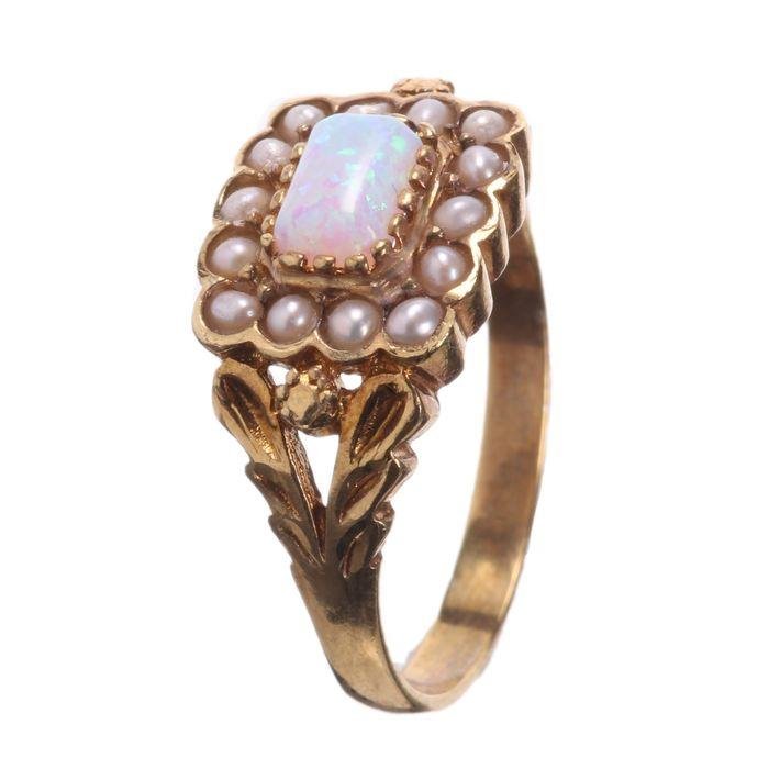 Gilded Georgian Style Cultured Opal Ring (1 of 3)