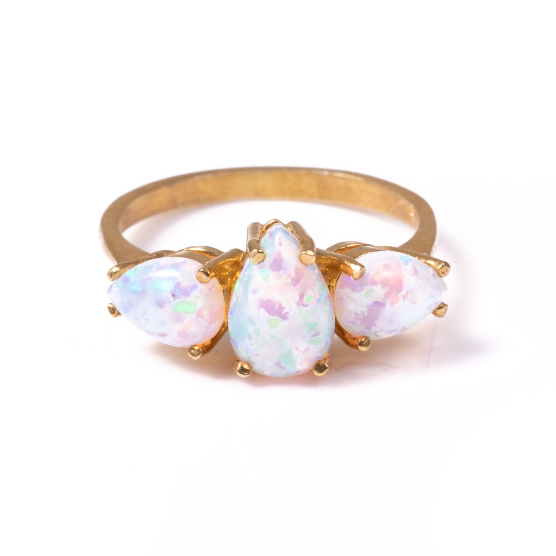 Gilded Cultured Opal Ring (1 of 1)