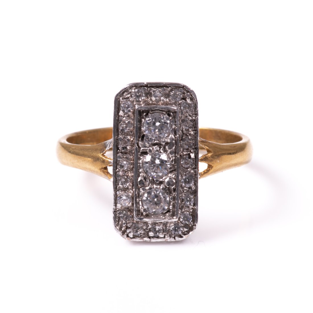 Gilded Art Deco Style Paste Ring (1 of 1)