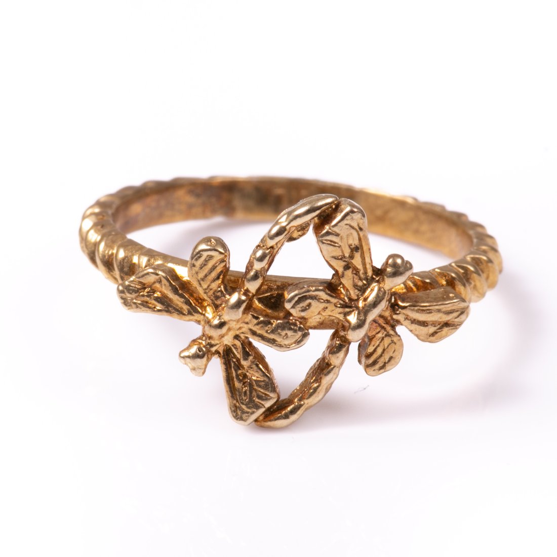 Gilded Art Nouveau Style Dragonfly Ring (1 of 1)