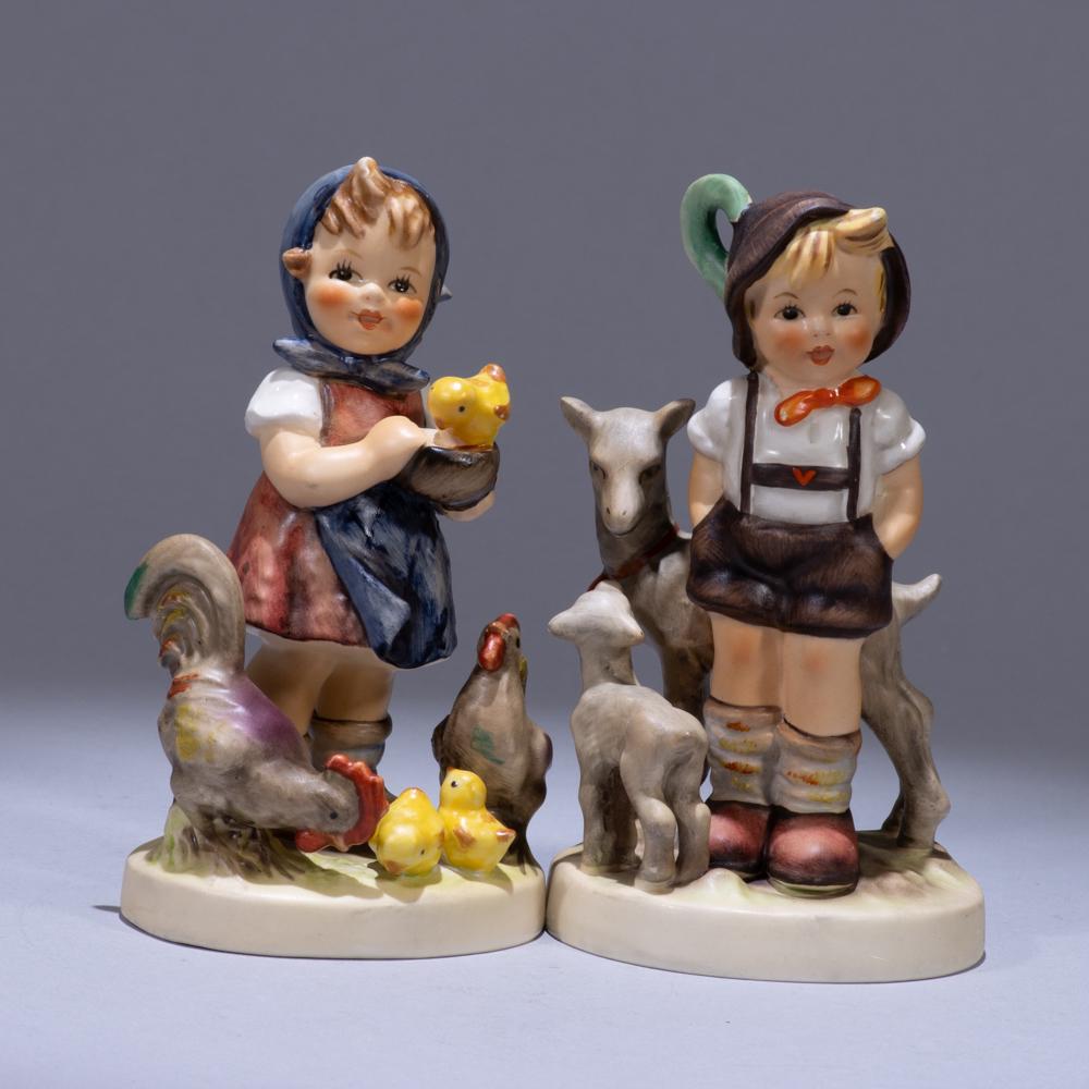 Goebel Porcelain Scuptures x2: 70 x 60 x 115mm. Please study all photographs carefully to get an accurate representation of the item. We offer in-house shipping internationally (US and rest of the world. Dispatched from the UK). We