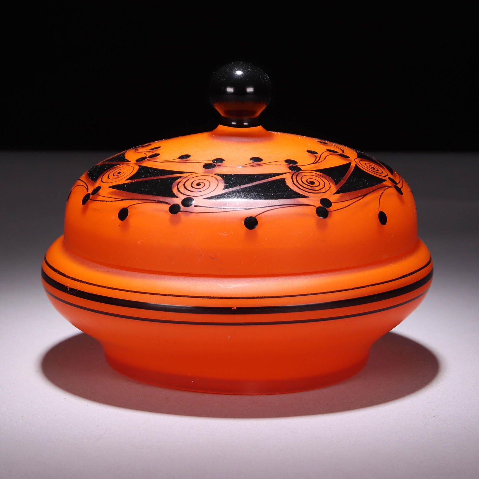 Loetz Tango Czech Glass Art Deco Lidded Bowl (1 of 9)