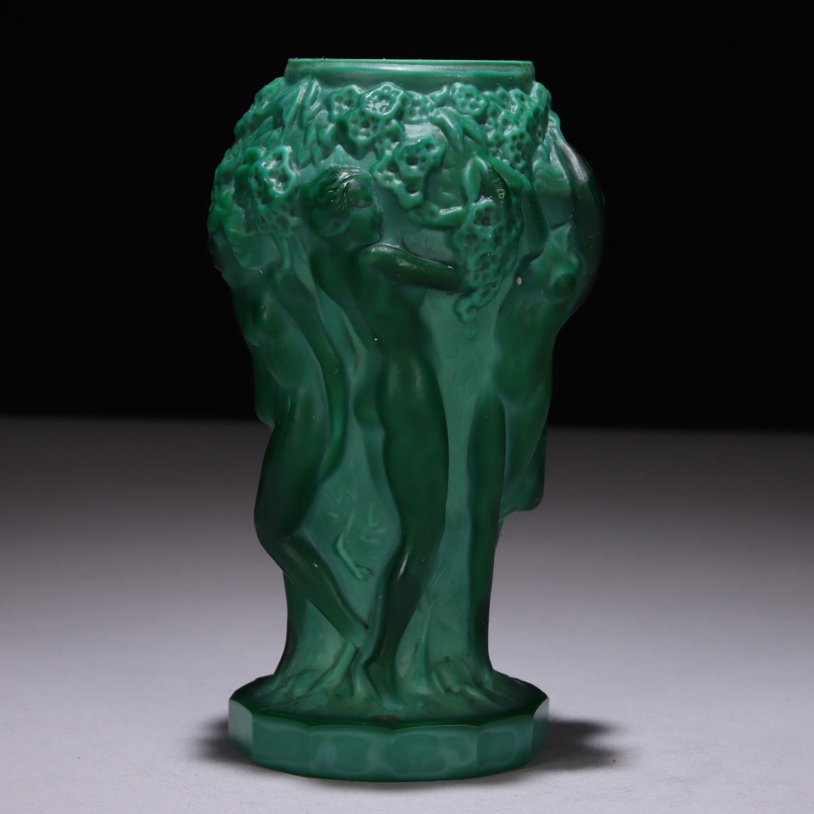 Curt Schlevogt Bohemian Malachite Glass Vase Art Deco (1 of 6)