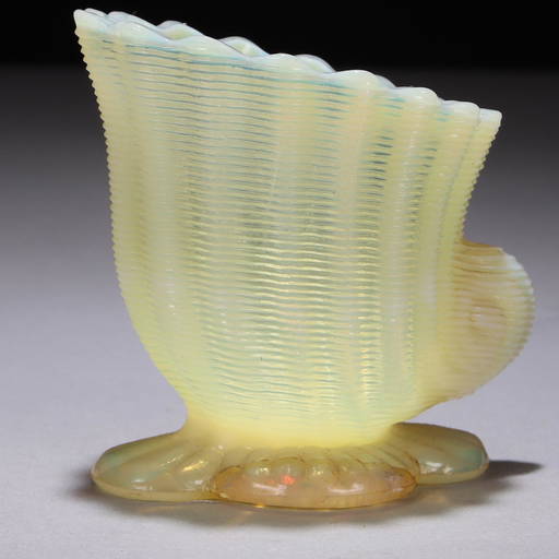 Opalescent Czech Glass Shell Vase