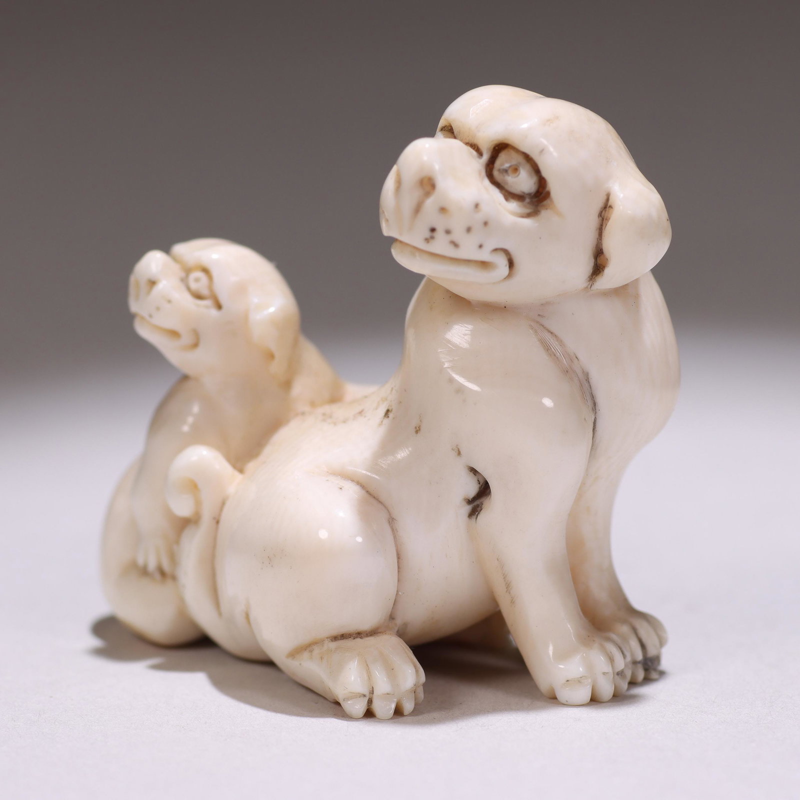 Japanese Signed Meiji Netsuke Figure: Please study all photographs carefully to get an accurate representation of the item. Please message us for information on dimensions/condition report. We offer in-house shipping internationally (US a