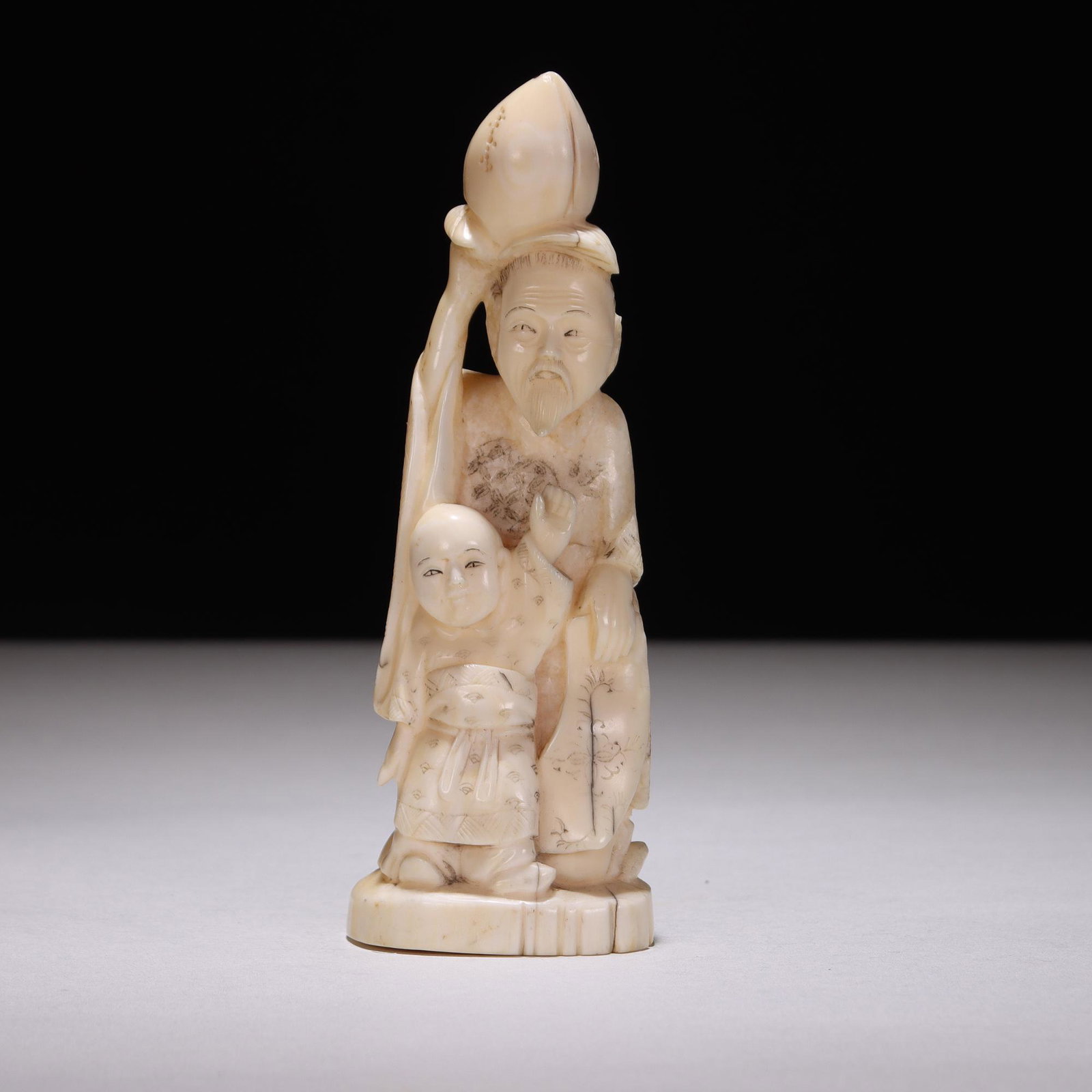 Japanese Signed Meiji Okimono Figure: Please study all photographs carefully to get an accurate representation of the item. Please message us for information on dimensions/condition report. We offer in-house shipping internationally (US a