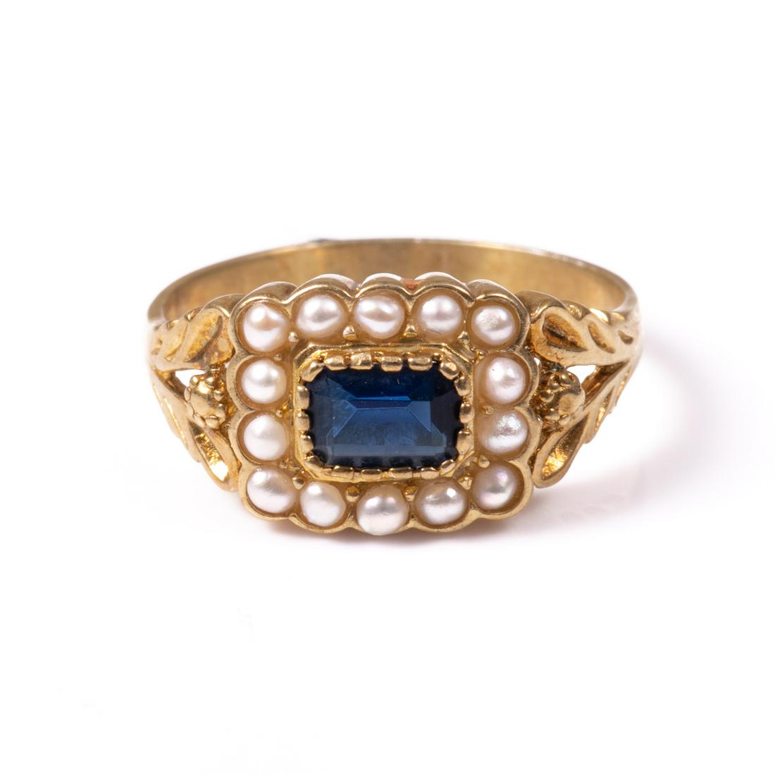 Paste & Pearl Georgian Gilded Ring: Please study all photographs carefully to get an accurate representation of the item. Please message us for information on dimensions/condition report. We offer in-house shipping internationally (US a