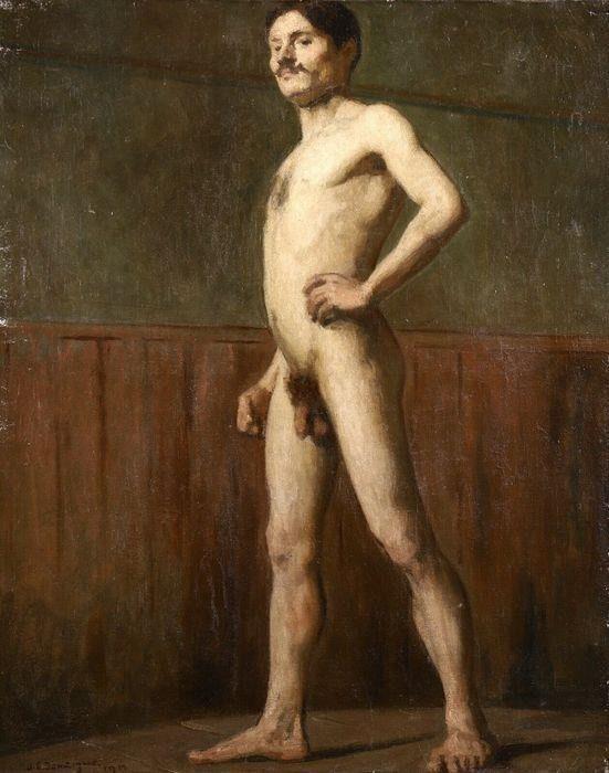 JEAN GABRIEL DOMERGUE (1889-1962) Studio Nude Oil: Please study all photographs carefully to get an accurate representation of the item. Please message us for information on dimensions/condition report. We offer in-house shipping internationally (US a