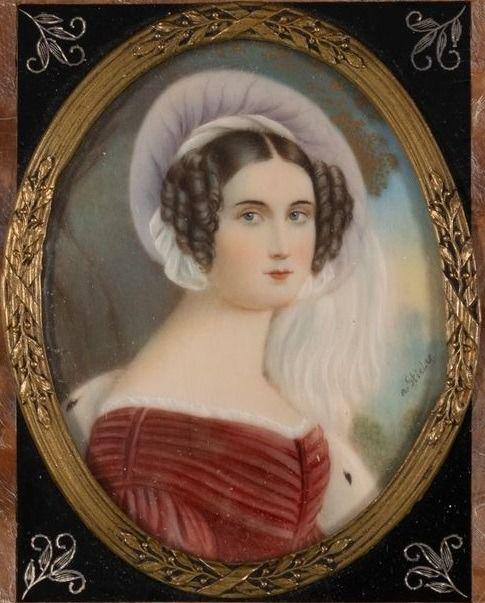 19th C Bavarian School Portrait Miniature Painting: Please study all photographs carefully to get an accurate representation of the item. Please message us for information on dimensions/condition report. We offer in-house shipping internationally (US a