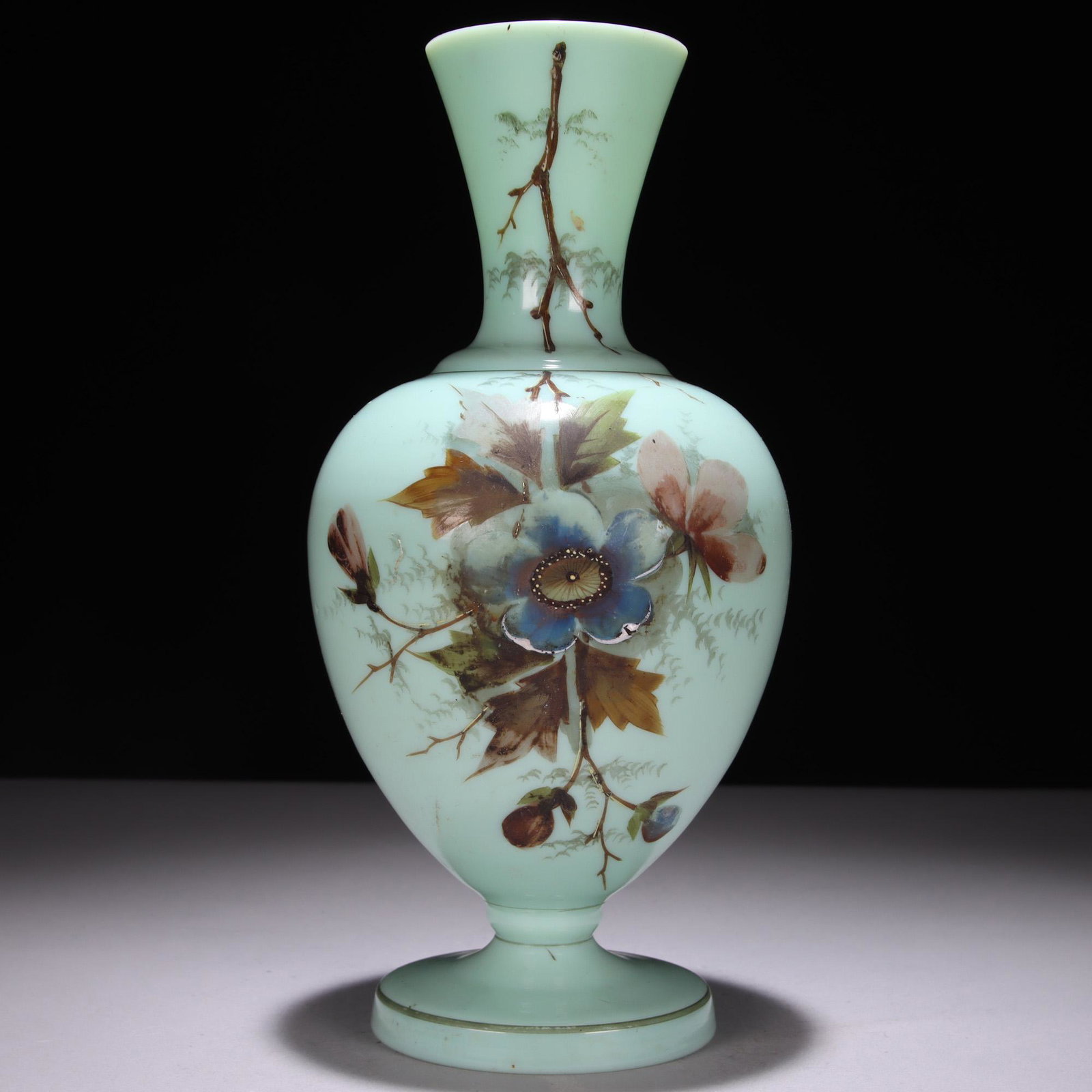 Czech Opaline Enamel Glass Vase: Please study all photographs carefully to get an accurate representation of the item. We offer in-house shipping internationally (US and rest of the world. Dispatched from the UK). We aim to ship all