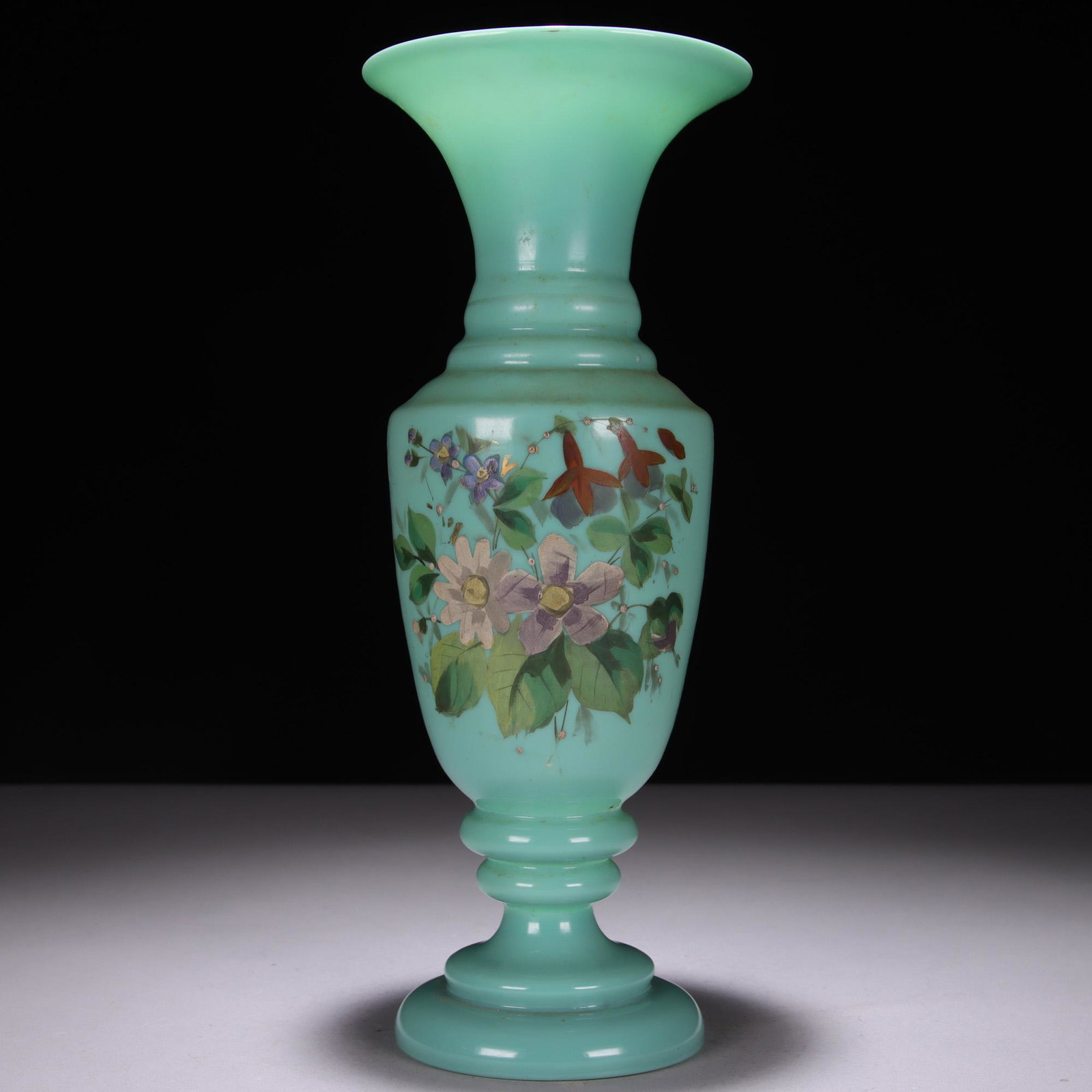 Czech Opaline Enamel Glass Vase: Please study all photographs carefully to get an accurate representation of the item. We offer in-house shipping internationally (US and rest of the world. Dispatched from the UK). We aim to ship all