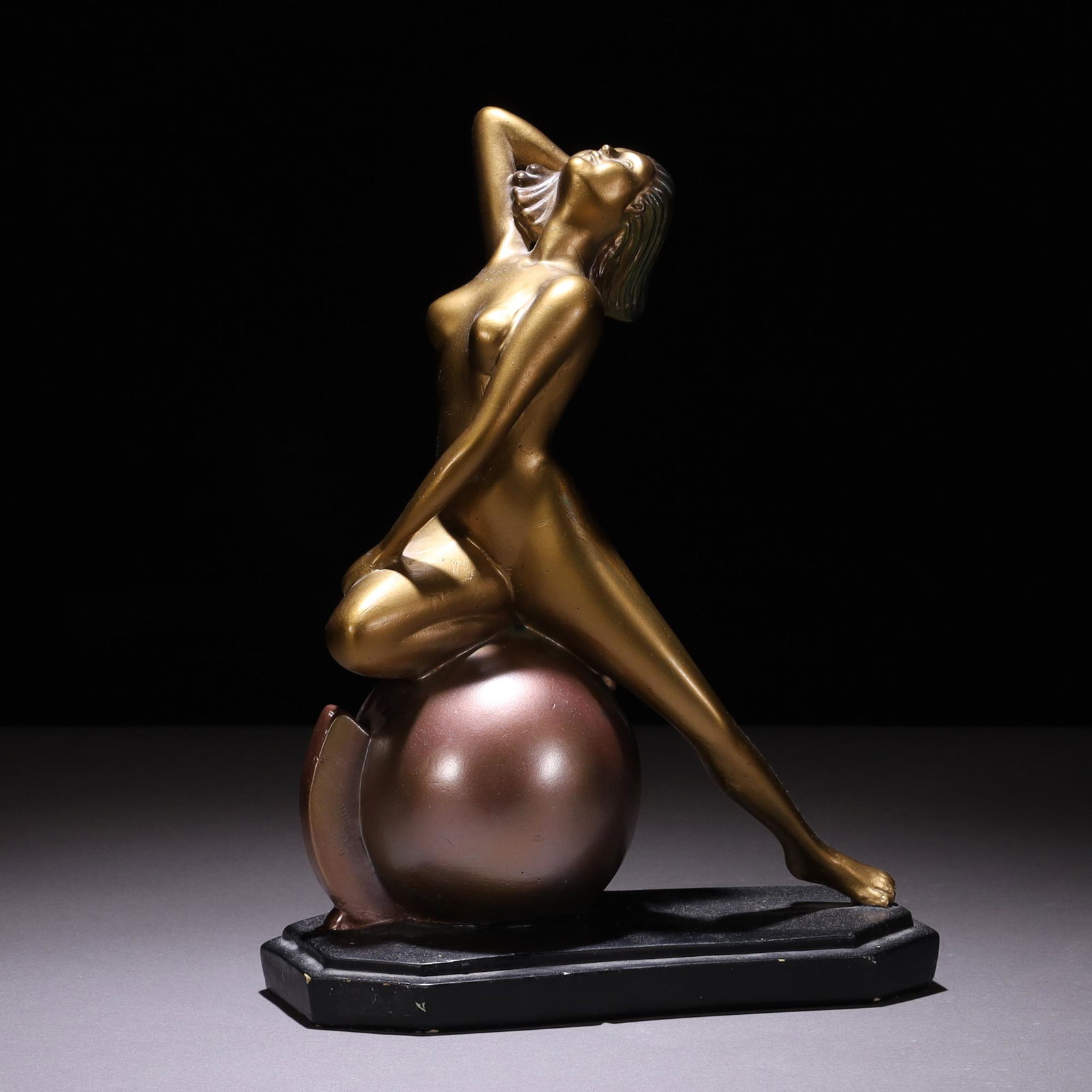 Art Deco Erotic Nude Sculpture: MEASURING APPROX 19.5 X 10.2 X 26.5CM. Please carefully study all photographs to get an accurate idea of the object. In good condition, as seen. Shipping is in-house and we ship internationally to US 