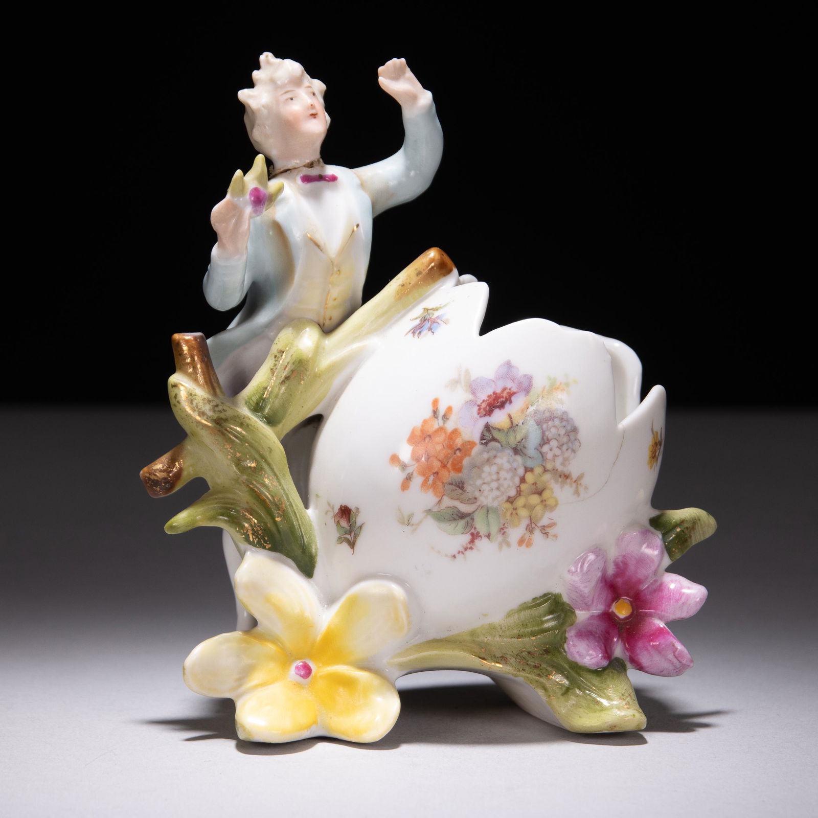 19th Century Porcelain Flower Vase Sculpture Figure (1 of 7)