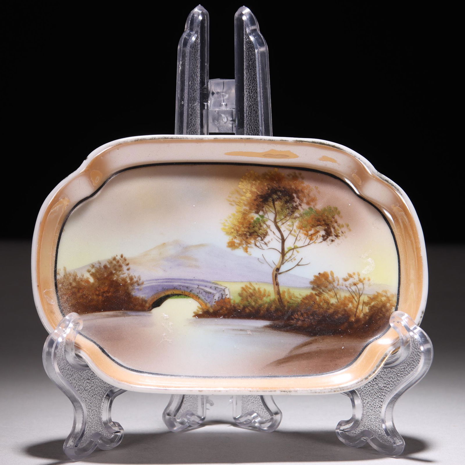 Noritake Japanese Porcelain Tray: MEASURING APPROX 11 X 7.5CM. Please study all photographs carefully to get an accurate representation of the item. We offer in-house shipping internationally (US and rest of the world. Dispatched from