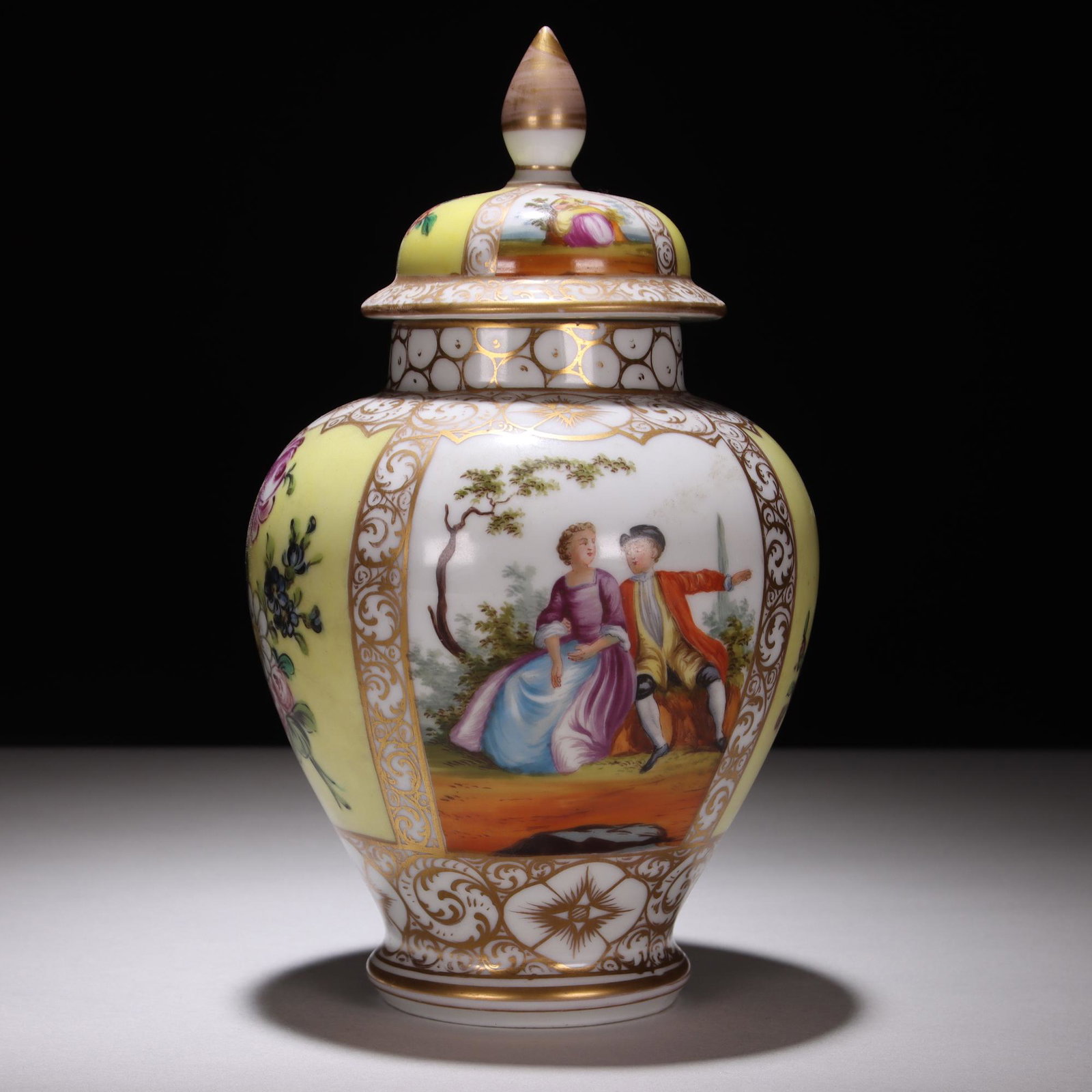 Meissen Fine Porcelain Yellow Vase 19th Century: MEASURING APPROX 21 X 12.5CM. Please study all photographs carefully to get an accurate representation of the item. We offer in-house shipping internationally (US and rest of the world. Dispatched fro