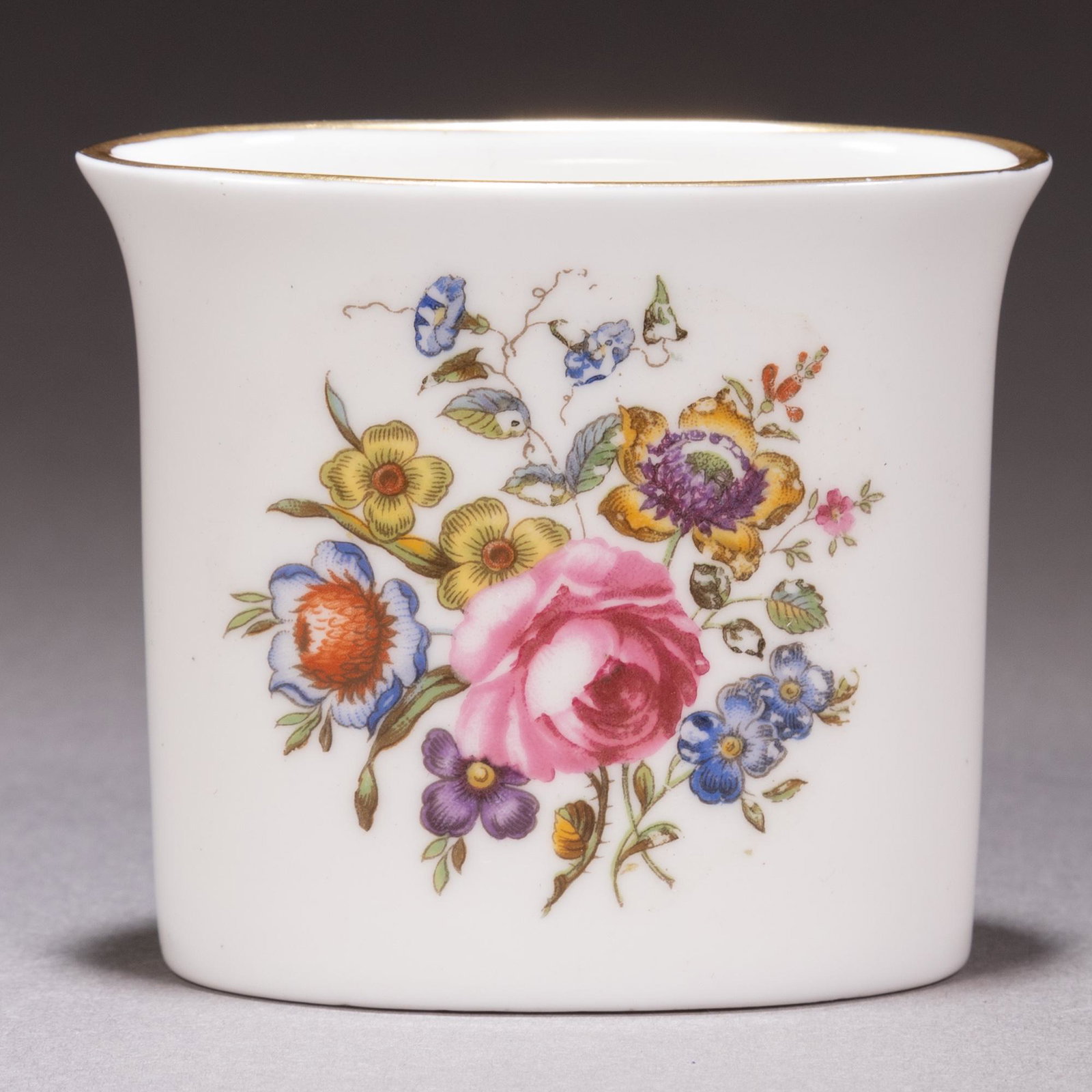 Royal Worcester Fine Porcelain Vase: 7.5 x 6cm.