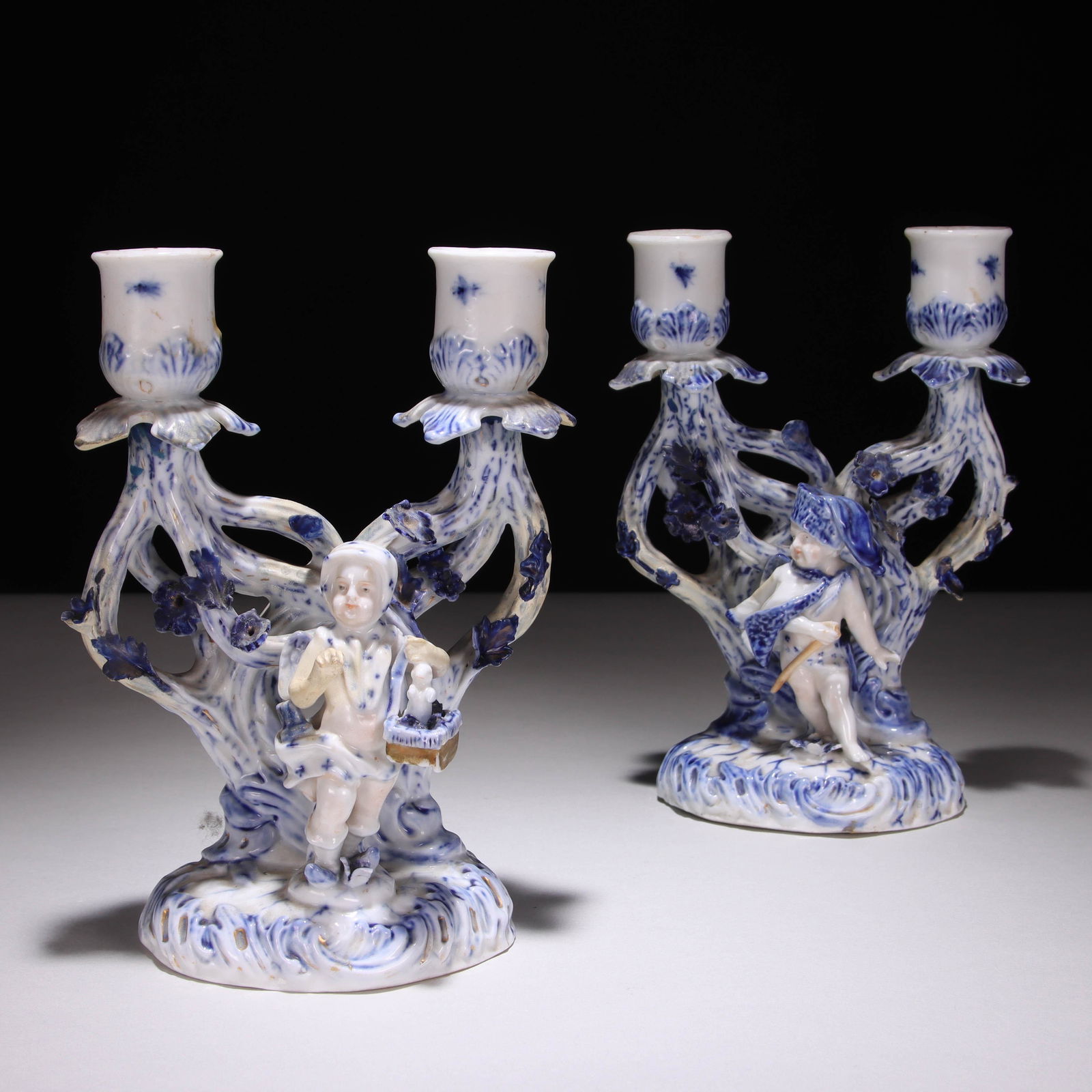 Pair of 18th Century Porcelain Candlesticks (1 of 17)