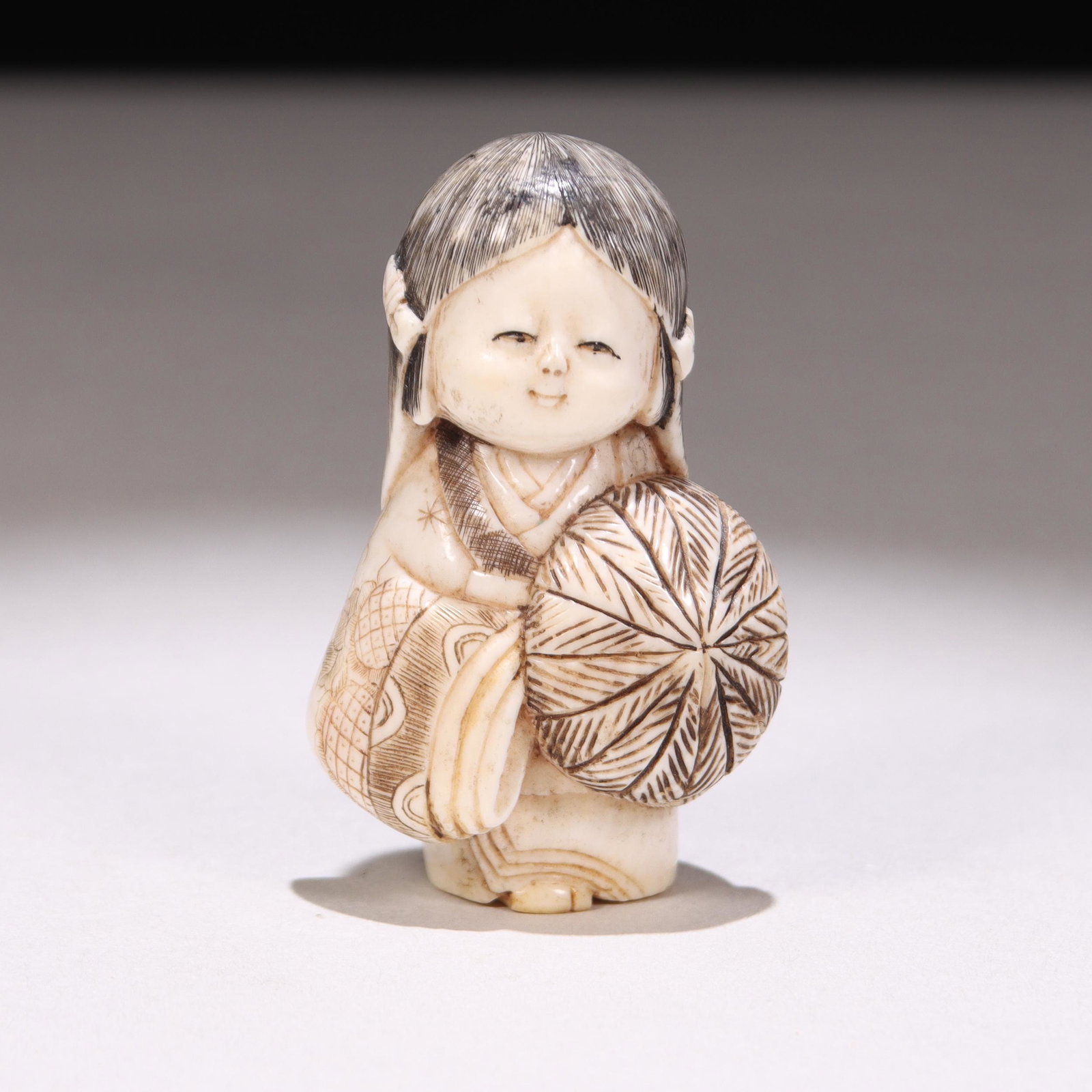 Japanese Signed Meiji Netsuke Figure: Please study all photographs carefully to get an accurate representation of the item. Please message us for information on dimensions/condition report. We offer in-house shipping internationally (US a