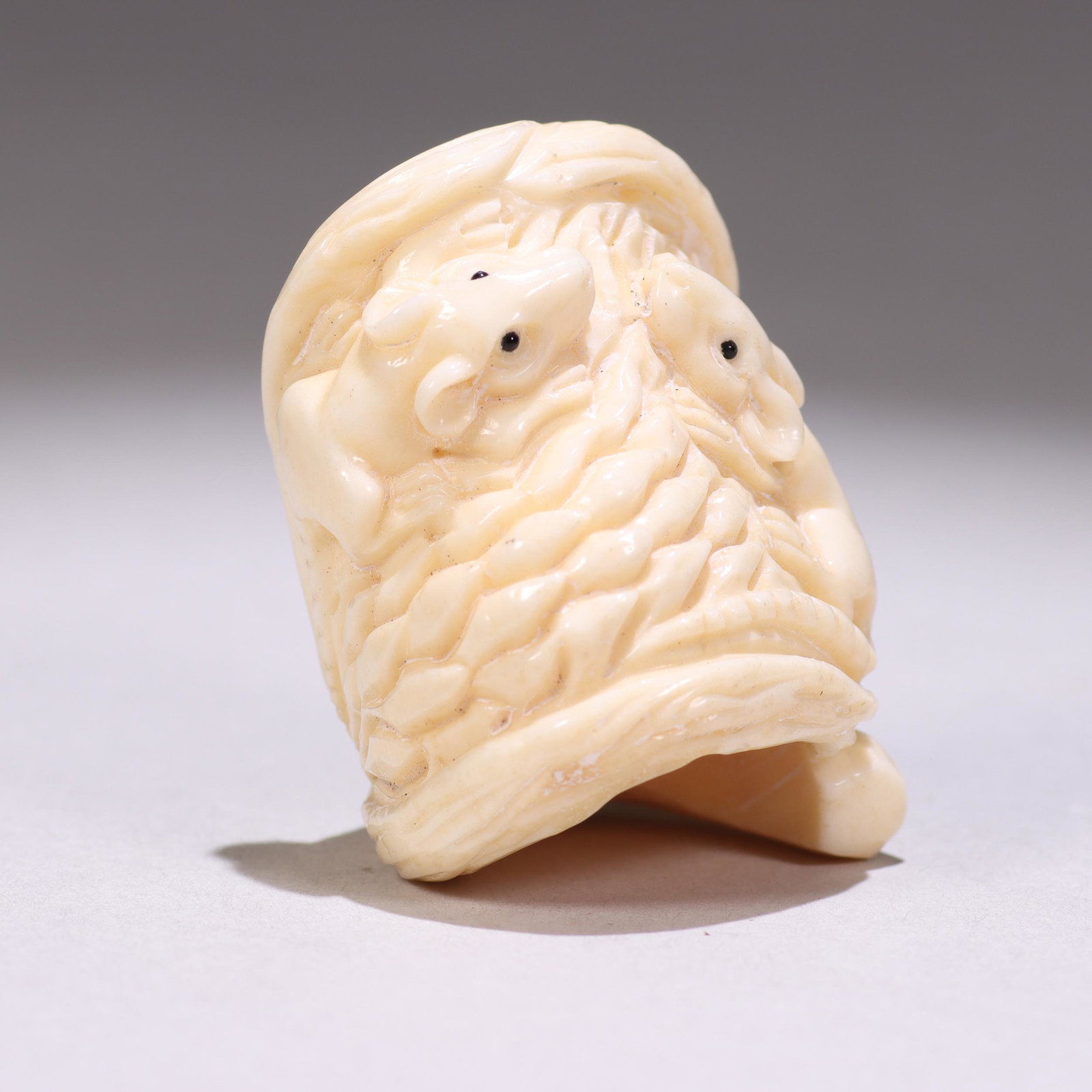 Japanese Meiji Netsuke Figure: Please study all photographs carefully to get an accurate representation of the item. Please message us for information on dimensions/condition report. We offer in-house shipping internationally (US a