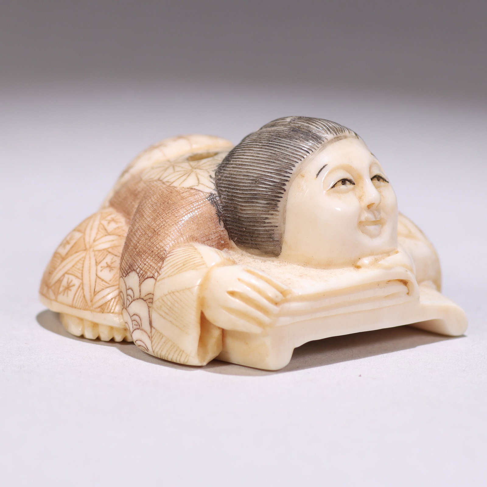 Japanese Signed Meiji Netsuke Figure: Please study all photographs carefully to get an accurate representation of the item. Please message us for information on dimensions/condition report. We offer in-house shipping internationally (US a