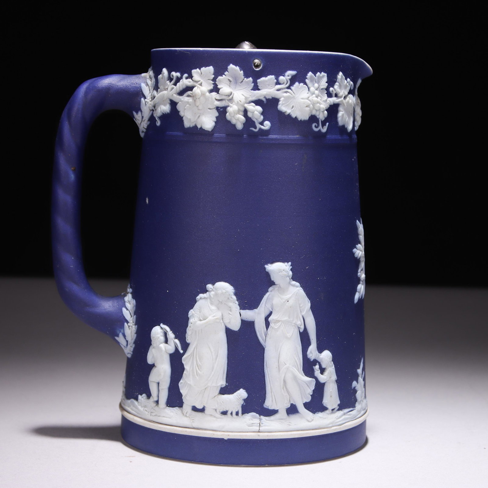 Wedgwood Neoclassical 19th Century Jasperware Pitcher: MEASURING APPROX 14 X 11CM. Please study all photographs carefully to get an accurate representation of the item. We offer in-house shipping internationally (US and rest of the world. Dispatched from