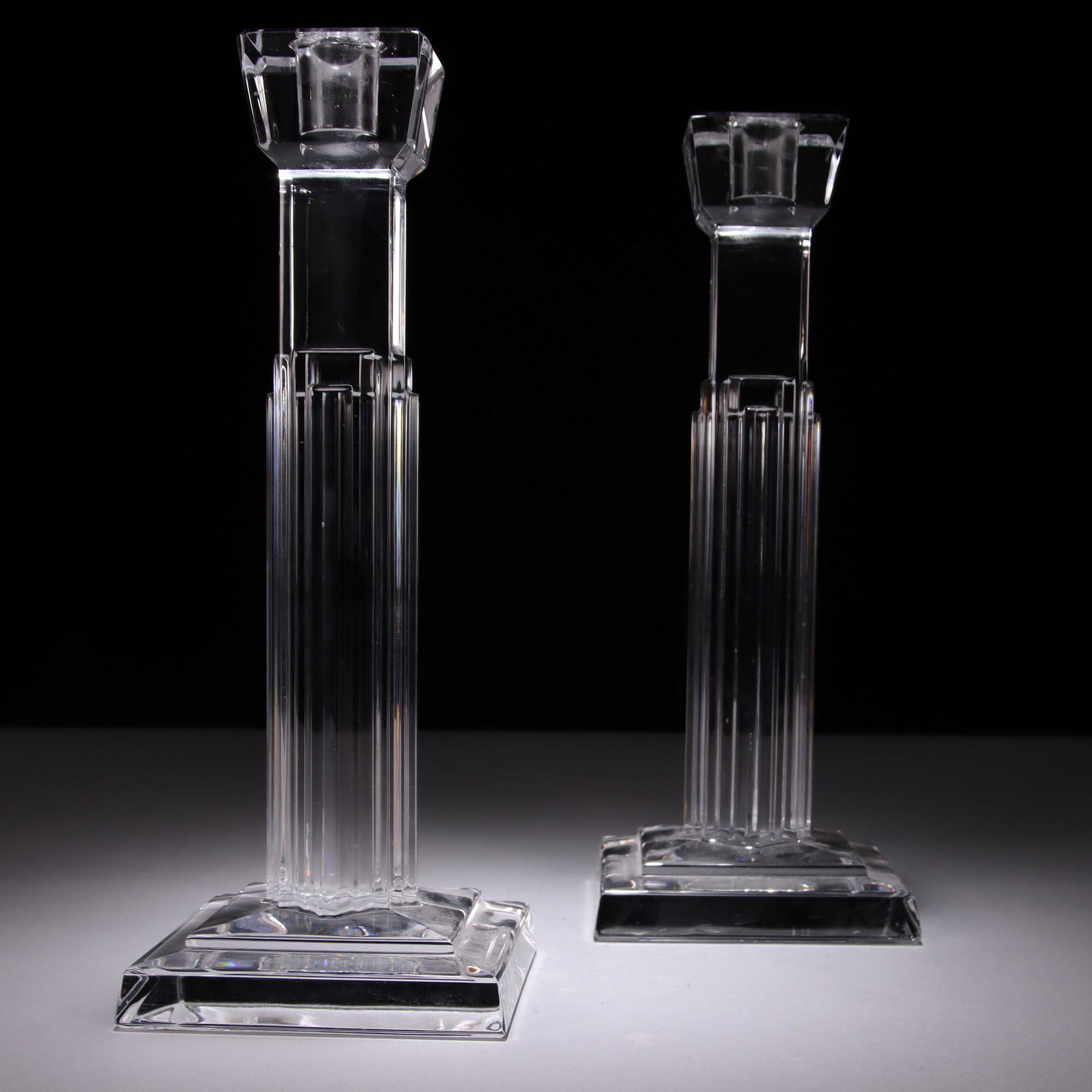 Pair of Art Deco Designer Glass Candlesticks (1 of 13)