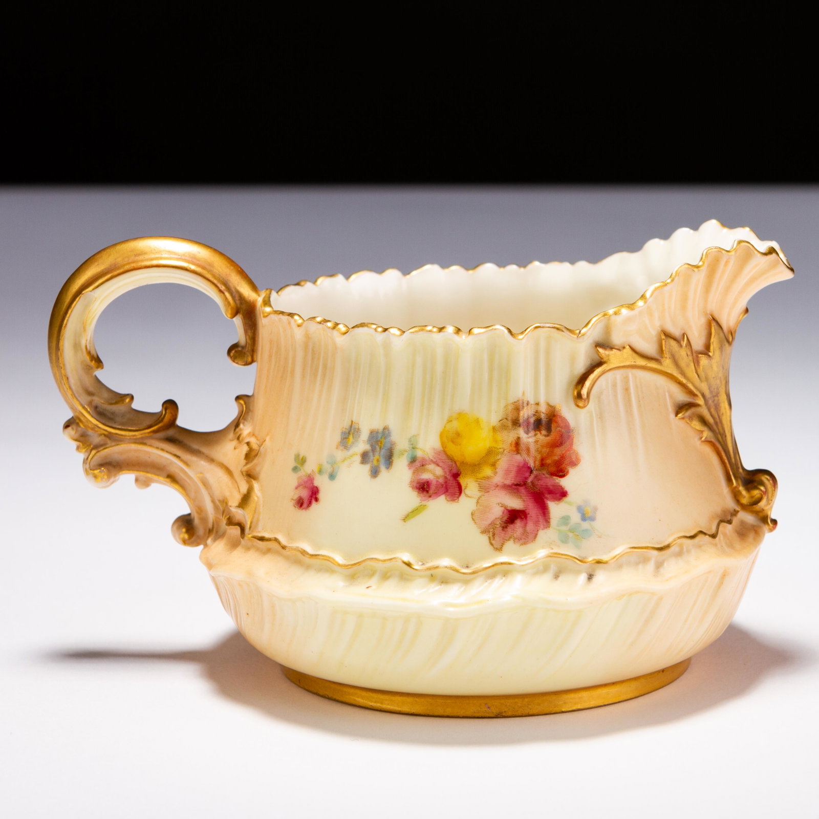 Royal Worcester Art Nouveau Porcelain Cream Jug: MEASURING APPROX 13.5 X 8CM HIGH. Please follow us on Instagram to stay updated with our current and future auctions: @albinus_auctions. Study all photographs carefully to get an accurate representati