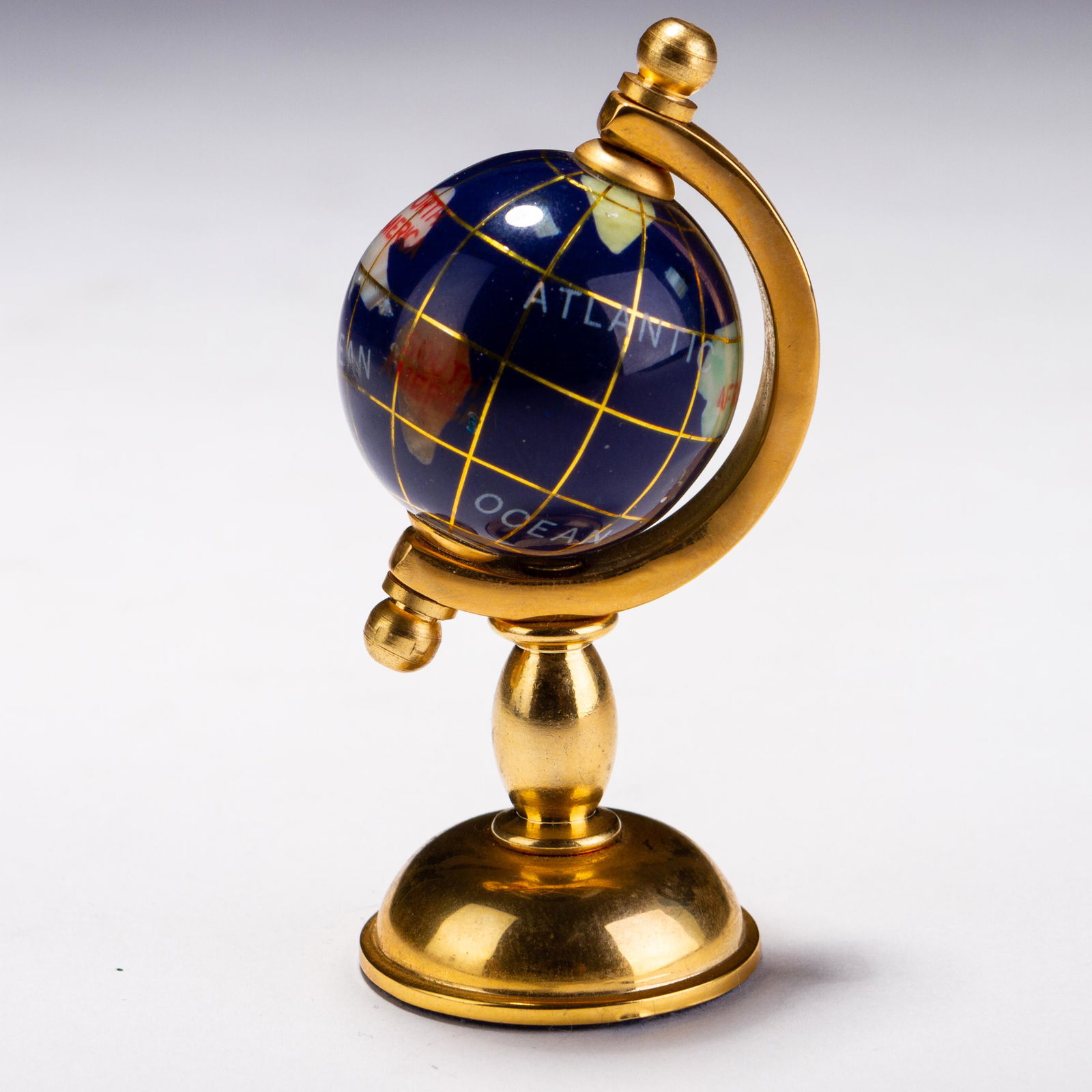 Pietra Dura Inlaid Desk Terrestrial Globe (1 of 5)