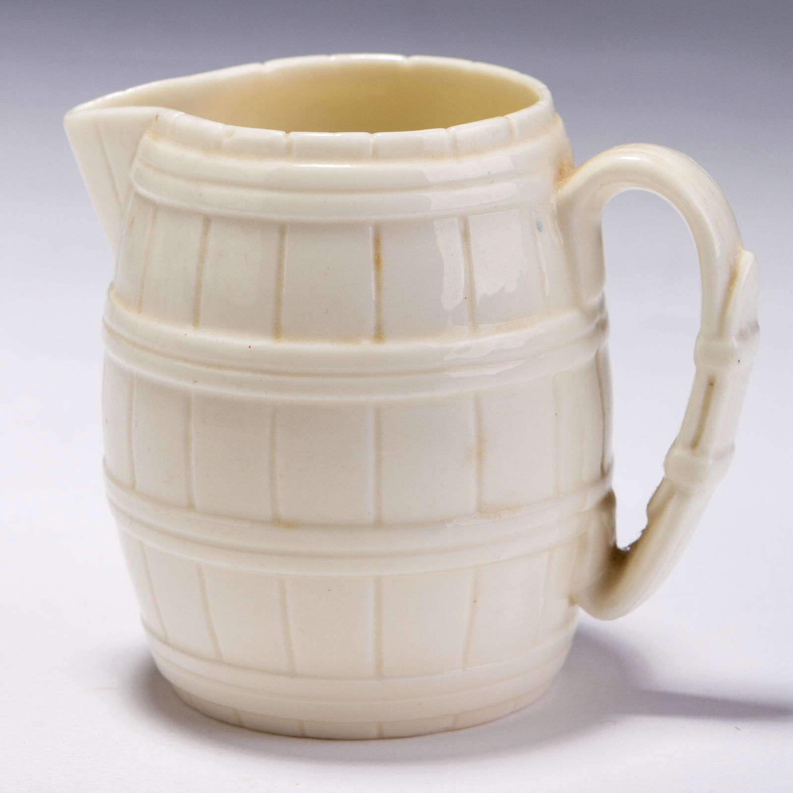 Barrel Creamware Pitcher Jug ca. 1880 (1 of 5)