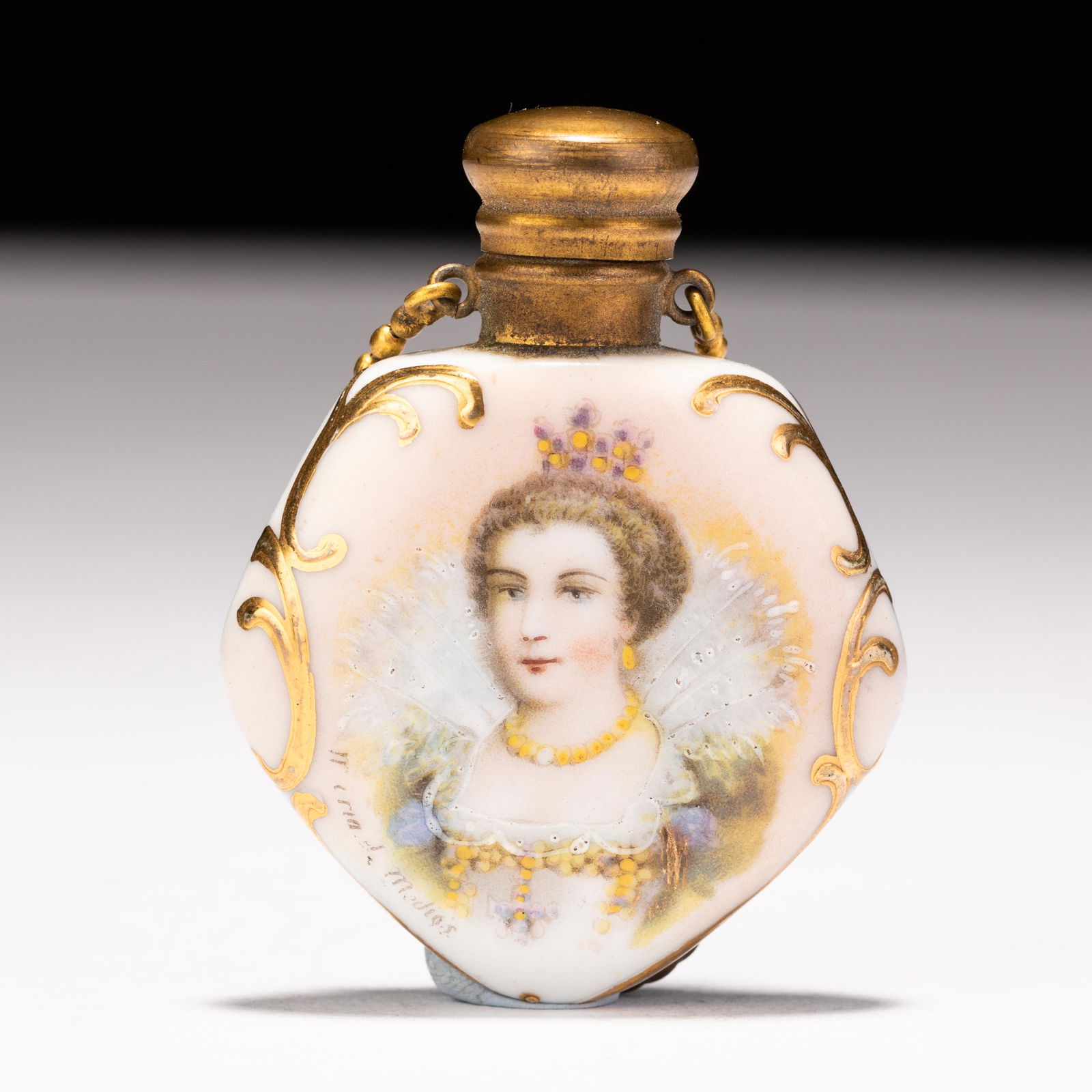Victorian Porcelain Perfume Bottle with Queen Portrait (1 of 6)