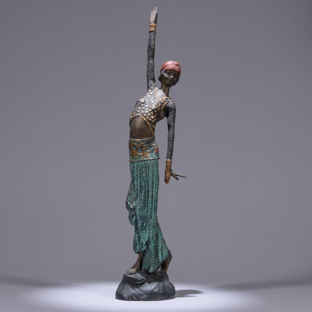 Art Deco Cold Painted Bronze Dancer Sculpture (1 of 6)